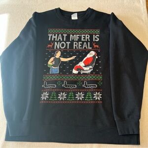 Festive Black Holiday Sweatshirt - Size Large